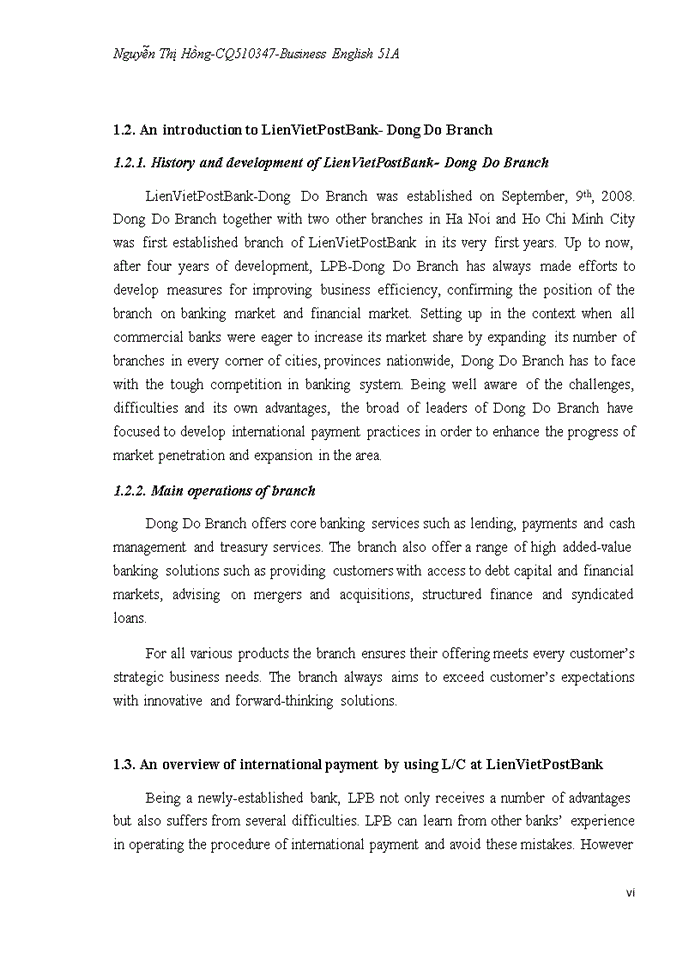 image for page Solutions to limit risks in international payment by using l/c at lienvietpostbank-dong do branch