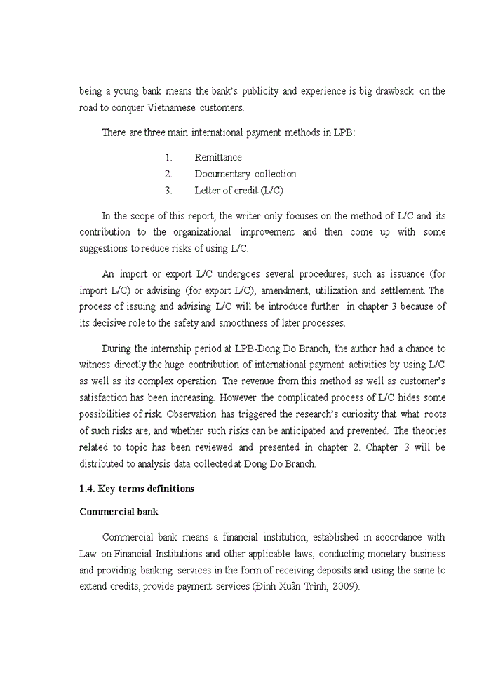 image for page Solutions to limit risks in international payment by using l/c at lienvietpostbank-dong do branch
