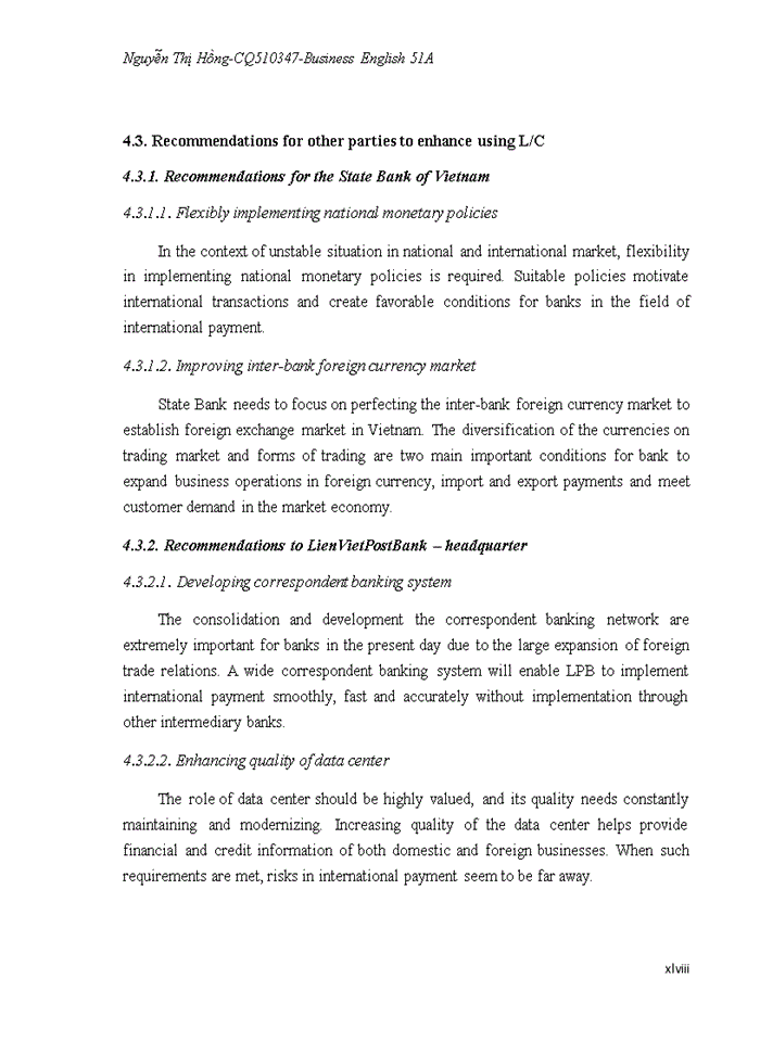 image for page Solutions to limit risks in international payment by using l/c at lienvietpostbank-dong do branch