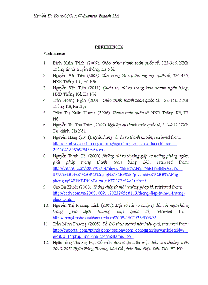 image for page Solutions to limit risks in international payment by using l/c at lienvietpostbank-dong do branch