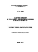 Sales force competency of steels products and energy business division in mitsui &co viet nam ltd