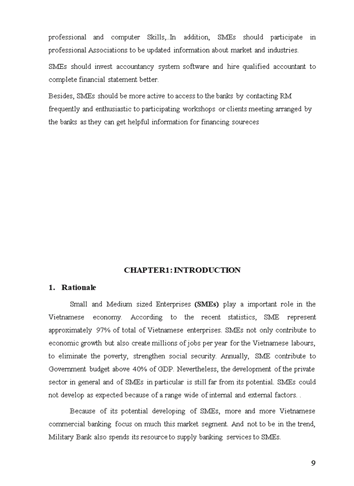 image for page Enhancing lending activities to small and medium sized enterprises in military bank  tay ha noi branch