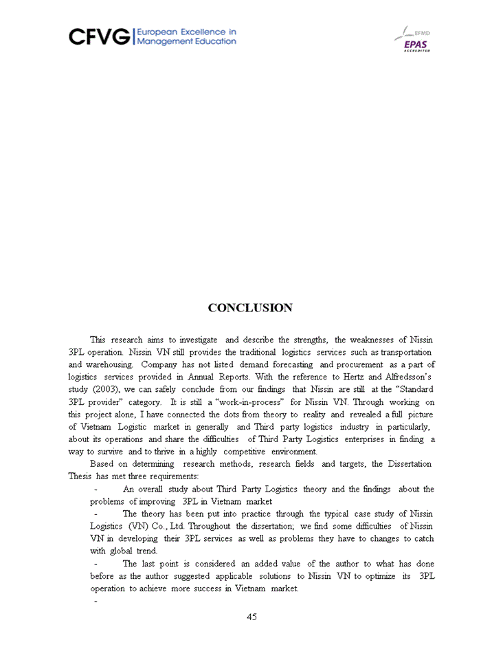 image for page Improving third party logistics in nissin logistics (vn) co., ltd