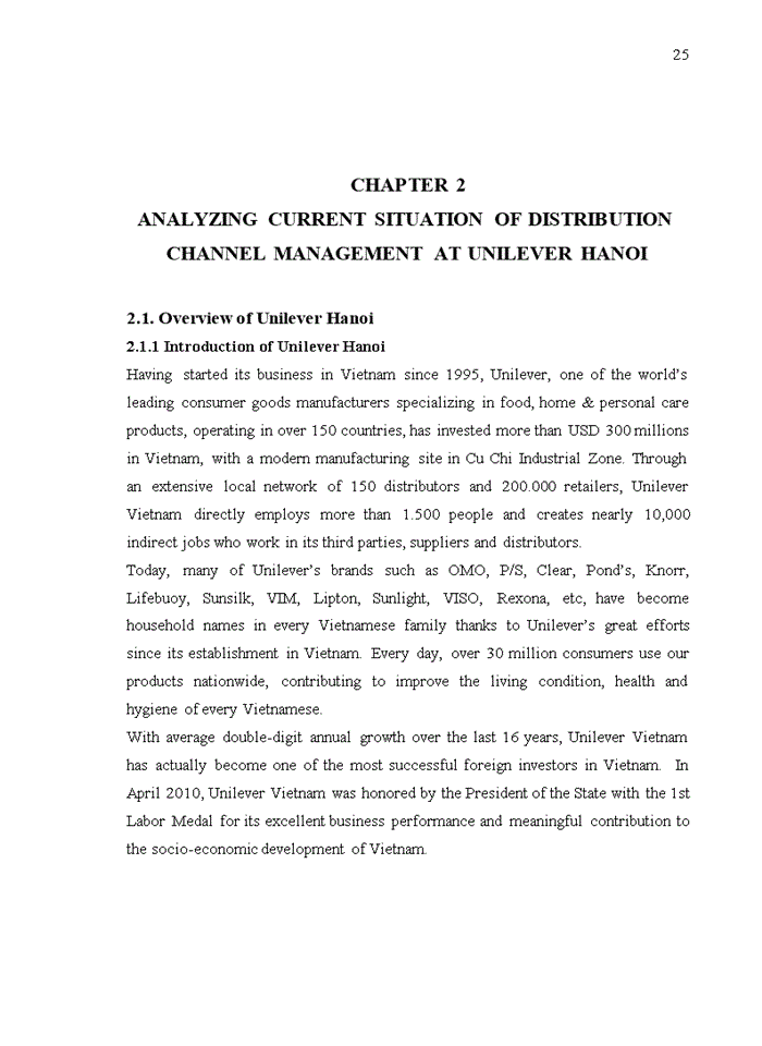 image for page Improving distribution channel management at Unilever Hanoi