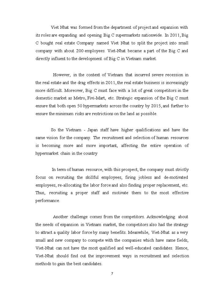 image for page The recruitment and selection process in viet nhat real estate joint stock company