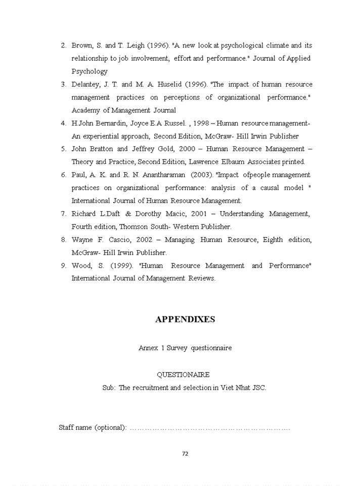 image for page The recruitment and selection process in viet nhat real estate joint stock company