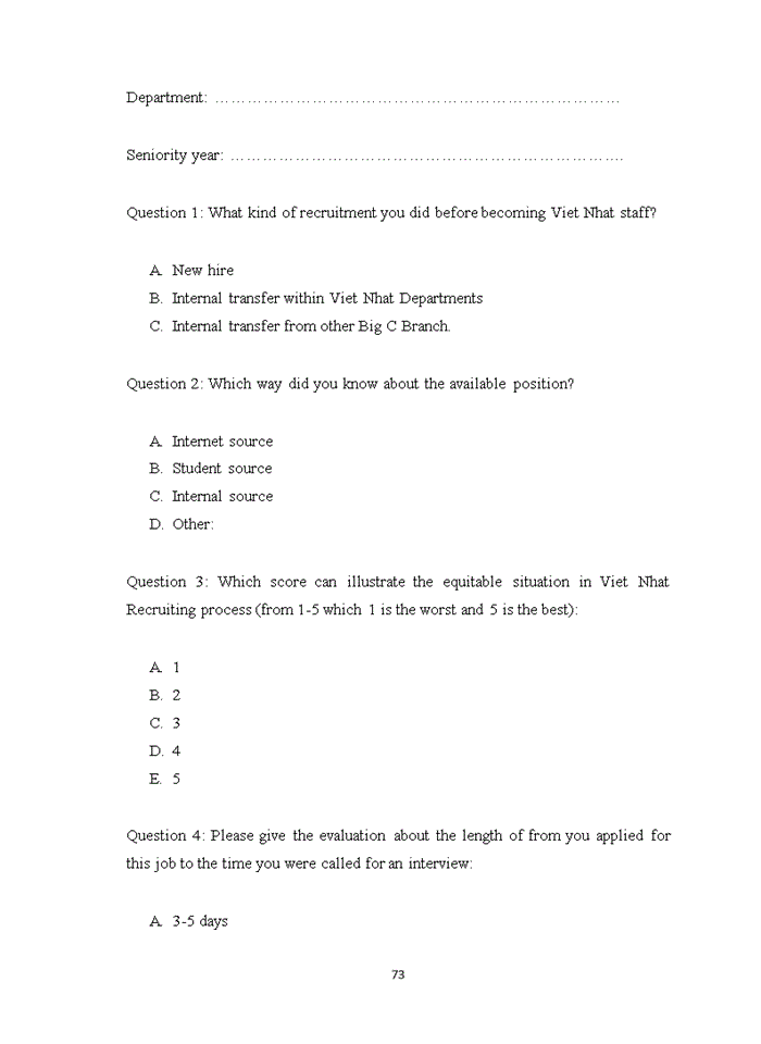 image for page The recruitment and selection process in viet nhat real estate joint stock company