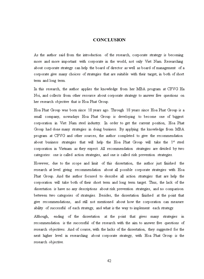 image for page Research dissertation applying ife-efe-swot matrix for hoa phat group strategies