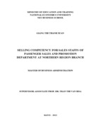 Selling competency for sales staffs of passenger sales and promotion department at northern region branch