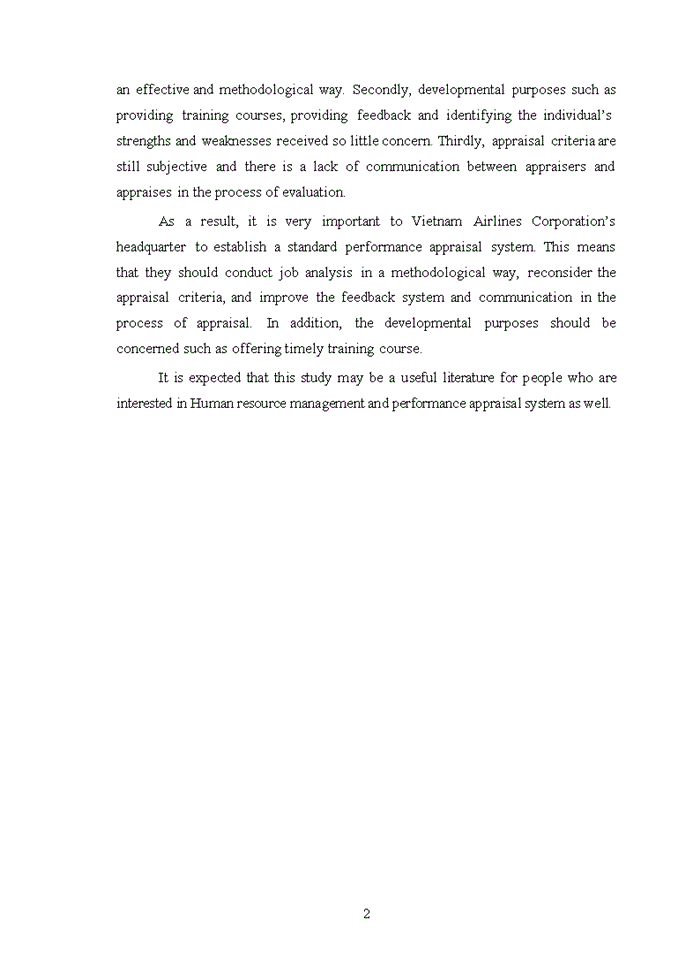 image for page Improving performance appraisal system in vietnam airlines corporation’s headquarter