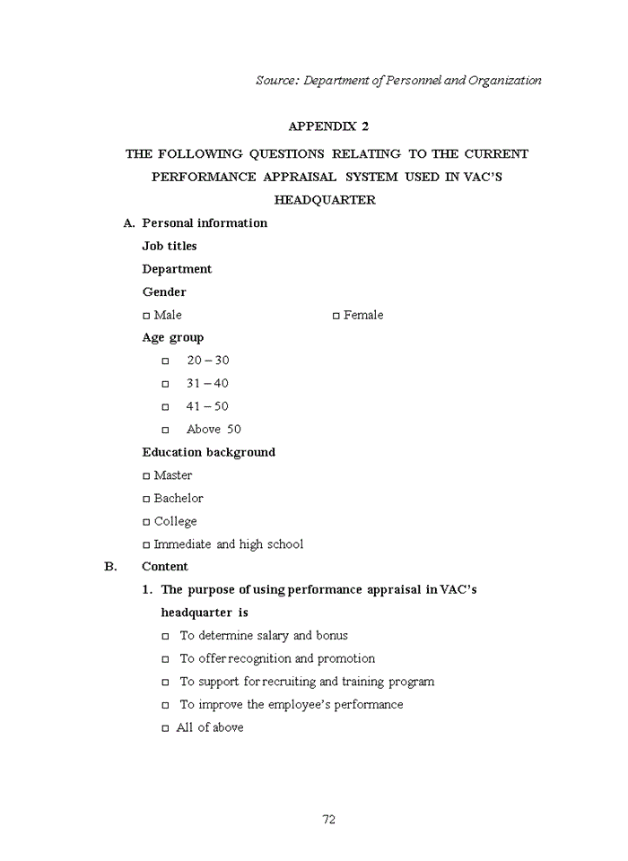 image for page Improving performance appraisal system in vietnam airlines corporation’s headquarter