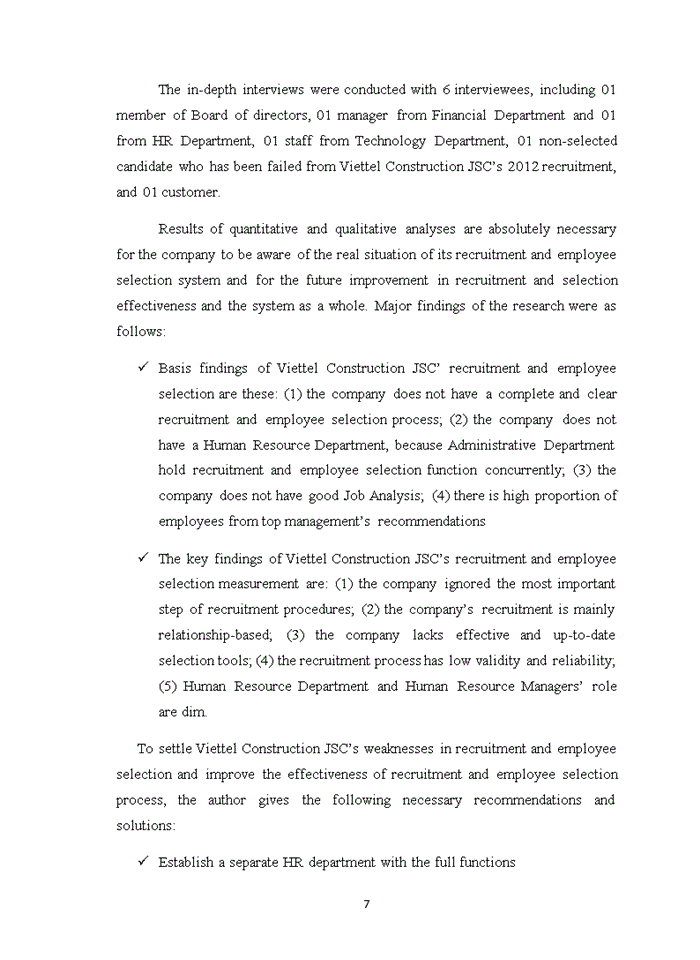 image for page Improving recruitment and employee selection system at Viettel Construction Joint Stock Company