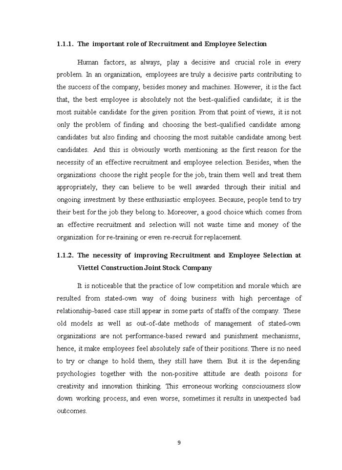 image for page Improving recruitment and employee selection system at Viettel Construction Joint Stock Company