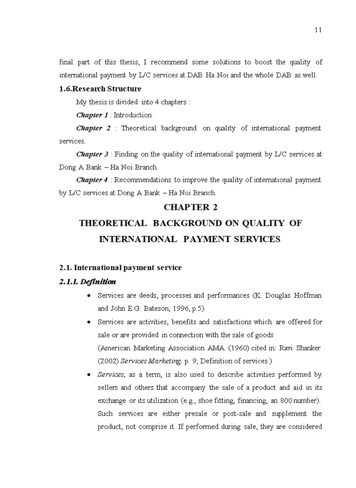 image for page The quality of international payment by l/c at dong a joint stock commercial bank - ha noi branch