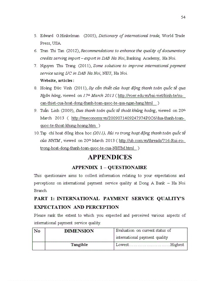 image for page The quality of international payment by l/c at dong a joint stock commercial bank - ha noi branch