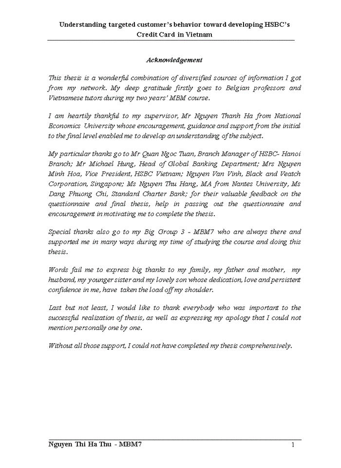 image for page Understanding targeted customer’s behavior toward developing HSBC’s Credit Card in Vietnam