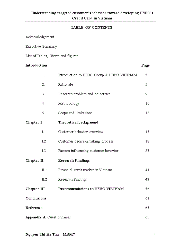 image for page Understanding targeted customer’s behavior toward developing HSBC’s Credit Card in Vietnam