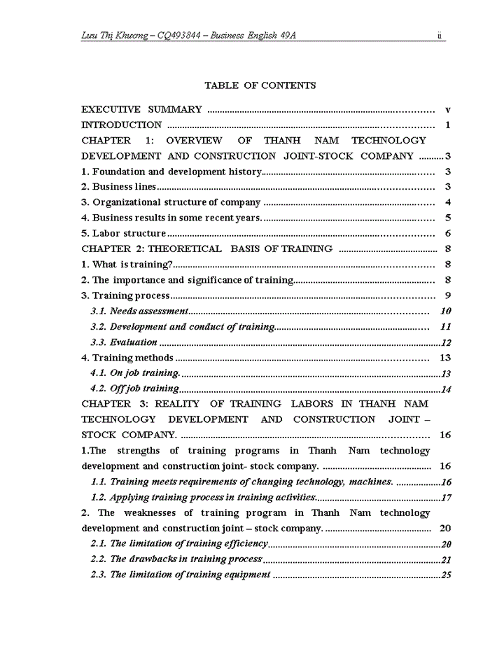 image for page Improving training programs to increase revenue of thanh nam technology development and construction joint – stock company