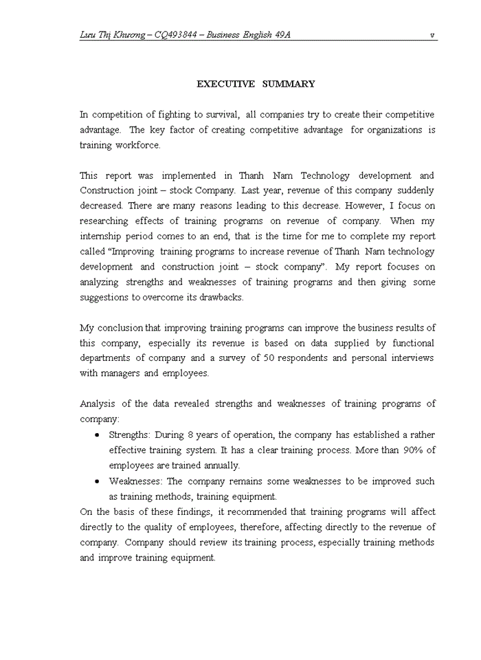 image for page Improving training programs to increase revenue of thanh nam technology development and construction joint – stock company