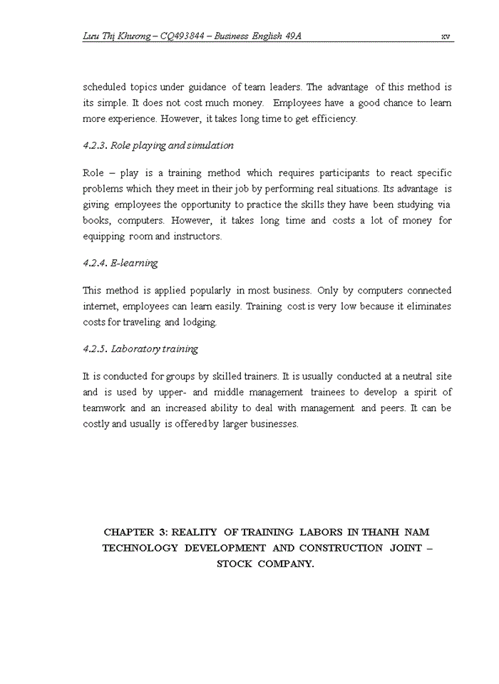 image for page Improving training programs to increase revenue of thanh nam technology development and construction joint – stock company