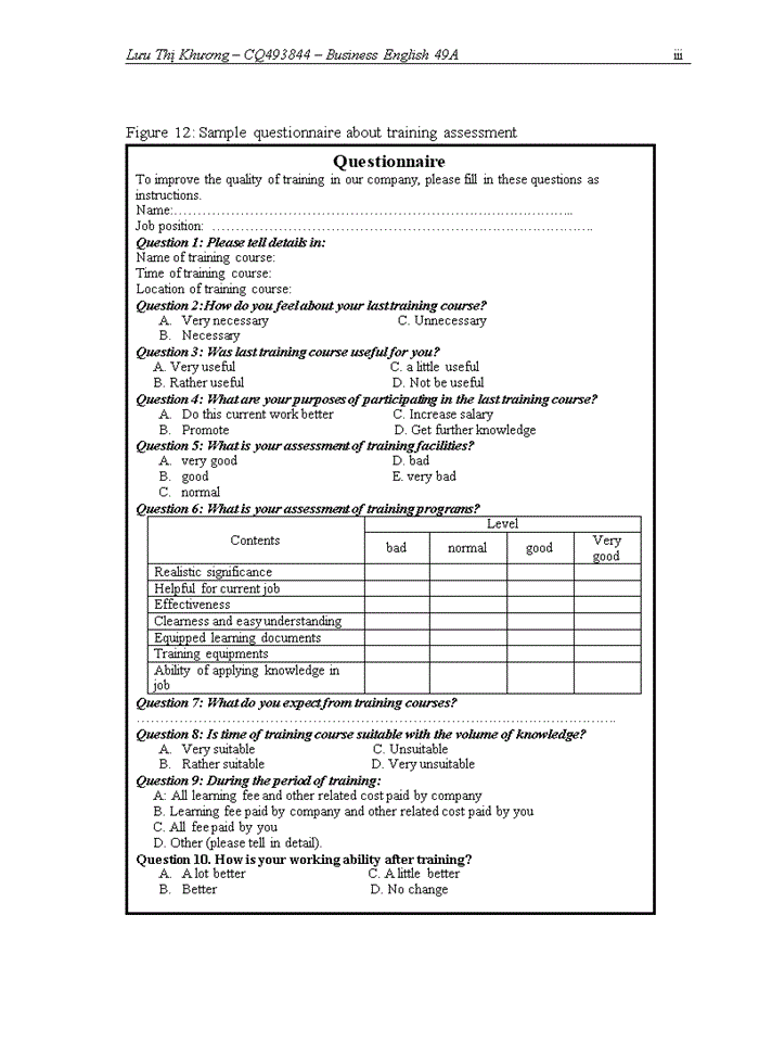 image for page Improving training programs to increase revenue of thanh nam technology development and construction joint – stock company