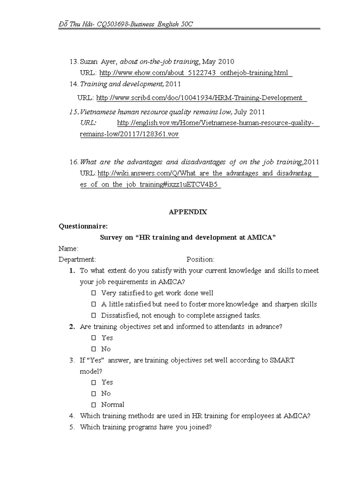 image for page Improving the effectiveness of hr training and development at amica corporation