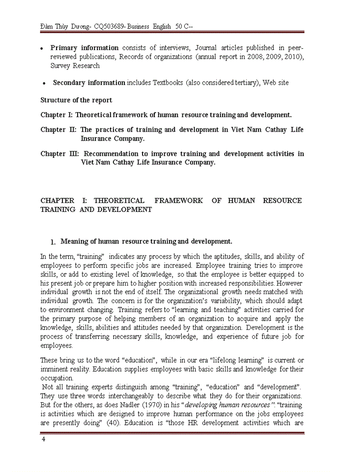 image for page Improving training and development program for Insurance Agents in Viet Nam Cathay Life Insurance Company