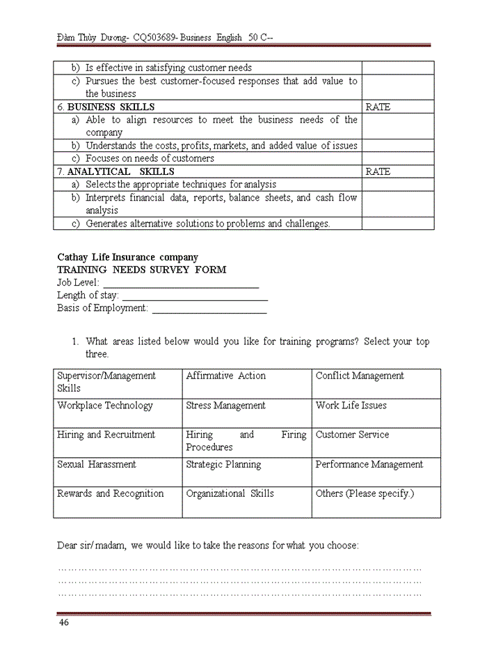 image for page Improving training and development program for Insurance Agents in Viet Nam Cathay Life Insurance Company