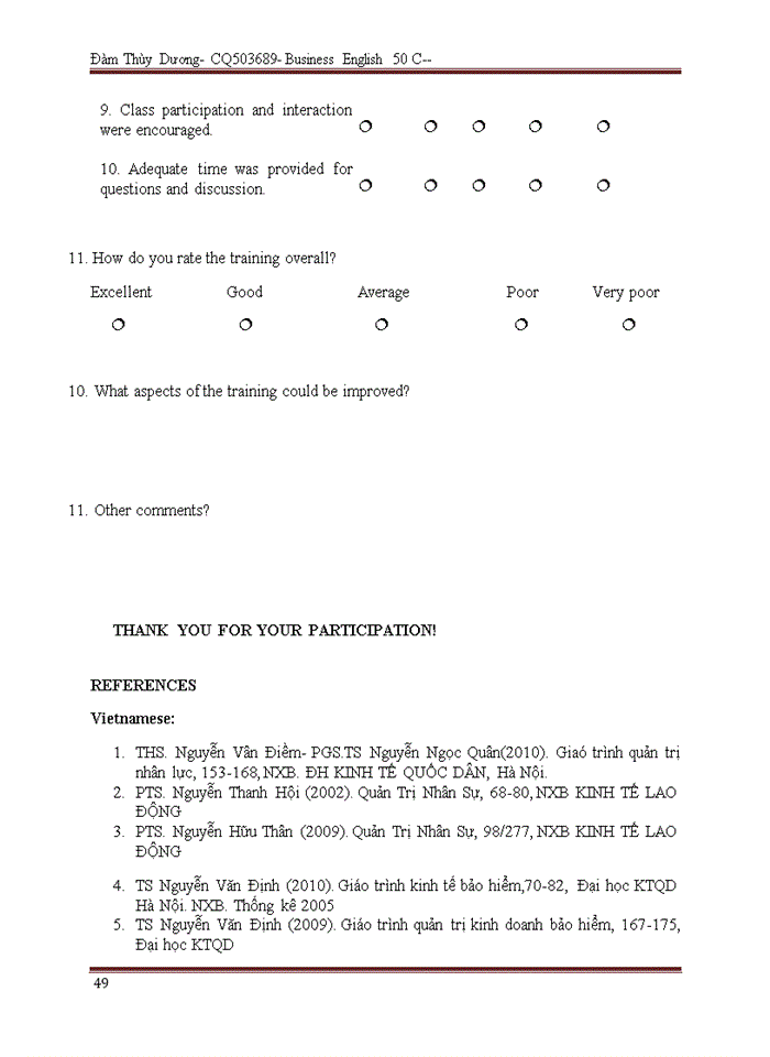 image for page Improving training and development program for Insurance Agents in Viet Nam Cathay Life Insurance Company