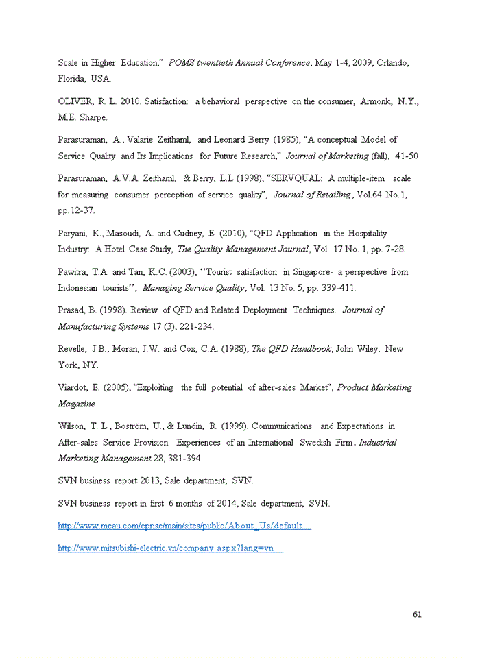 image for page Apply servqual & quality function deployment to improve customer satisfaction with after-sales service in machinery manufacturing, case study: svn company