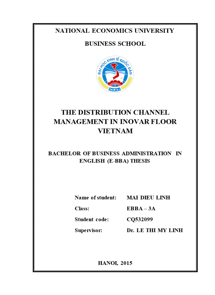 The distribution channel management in inovar floor vietnam