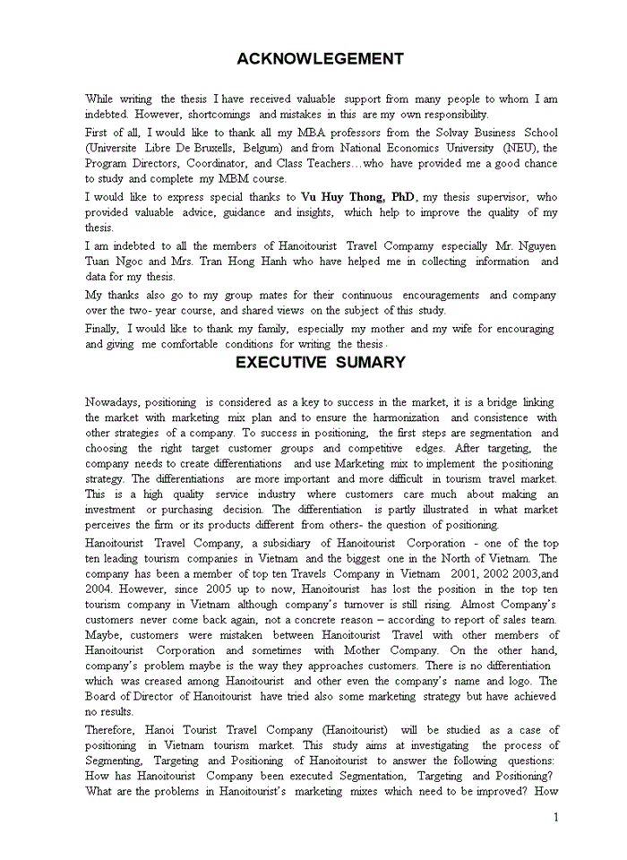 image for page Market Segmentation, Targeting and Positioning of Hanoitourist Travel Company