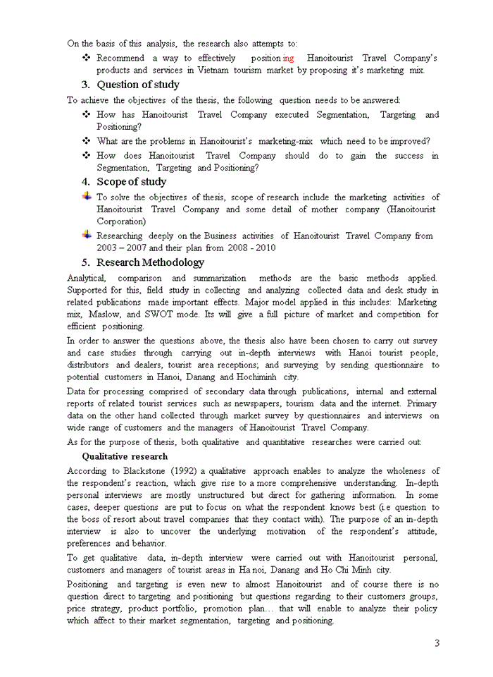 image for page Market Segmentation, Targeting and Positioning of Hanoitourist Travel Company