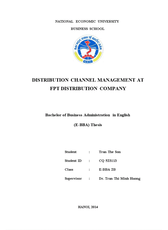 Distribution channel management at fpt distribution company