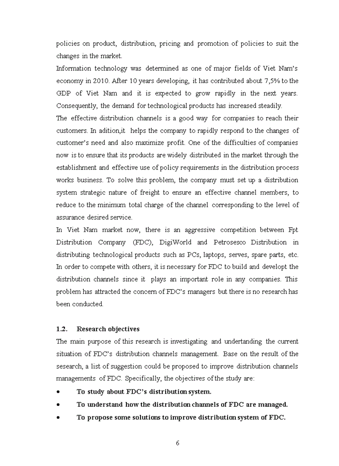 image for page Distribution channel management at fpt distribution company