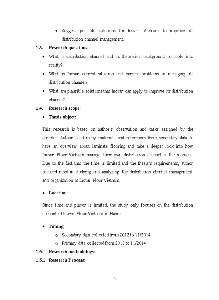 image for page The distribution channels management in Inovar Floor Vietnam