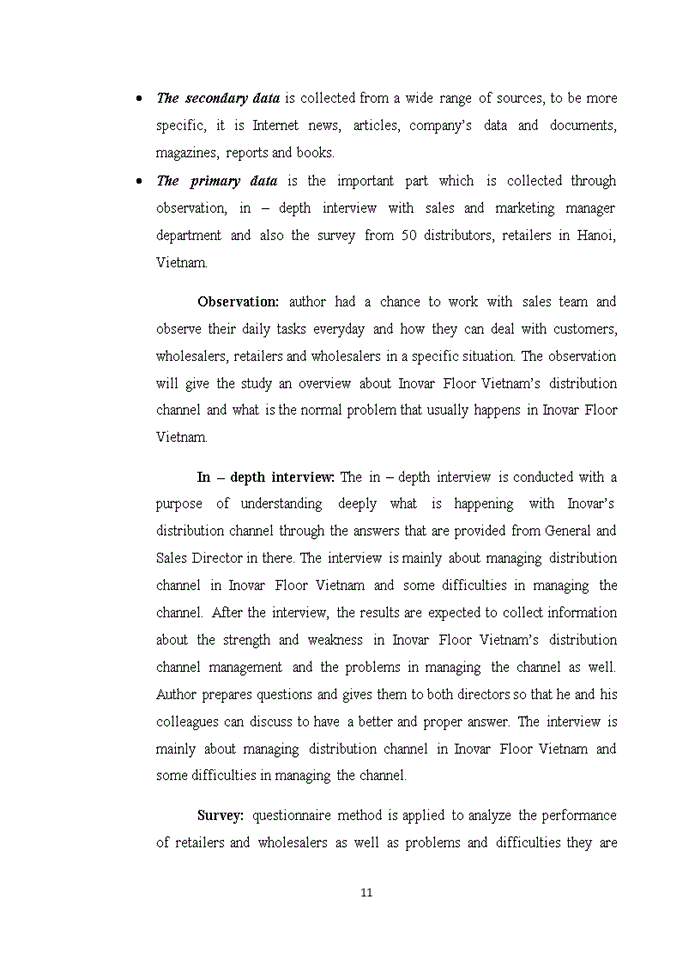 image for page The distribution channels management in Inovar Floor Vietnam