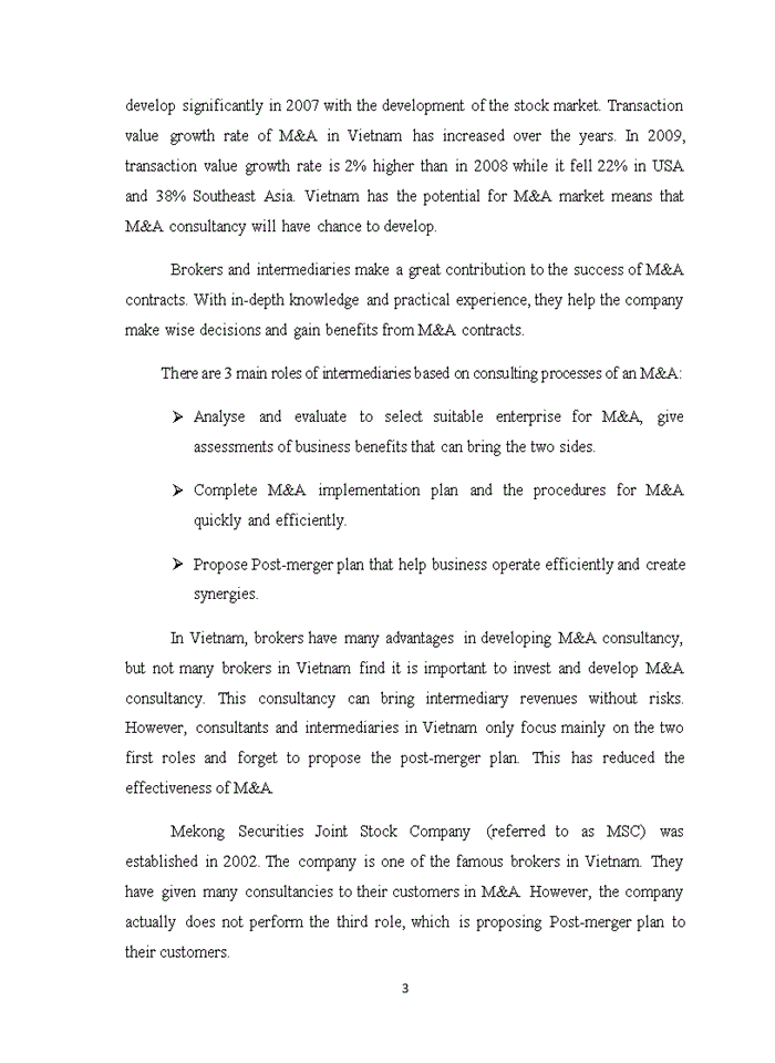 image for page Setting up post-merger integration process for m&a consulting service at mekong securities joint stock company