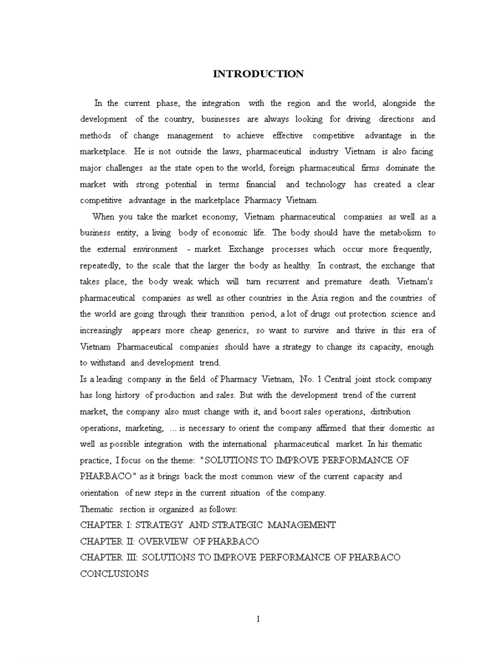 image for page Solutions to improve performance of no. 1 central pharmaceutical jsc