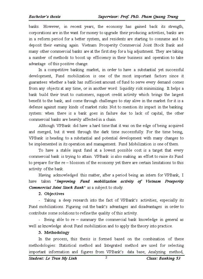 image for page Improving Fund mobilization activity of Vietnam Prosperity Commercial Joint Stock Bank