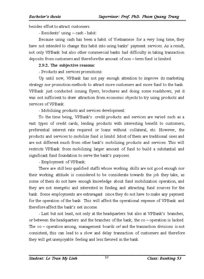 image for page Improving Fund mobilization activity of Vietnam Prosperity Commercial Joint Stock Bank