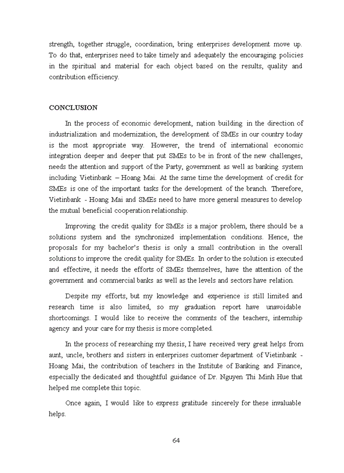 image for page Improving small and medium enterprises credit quality in Vietnam Joint Stock Commercial Bank for Industry and Trade - Hoang Mai Branch