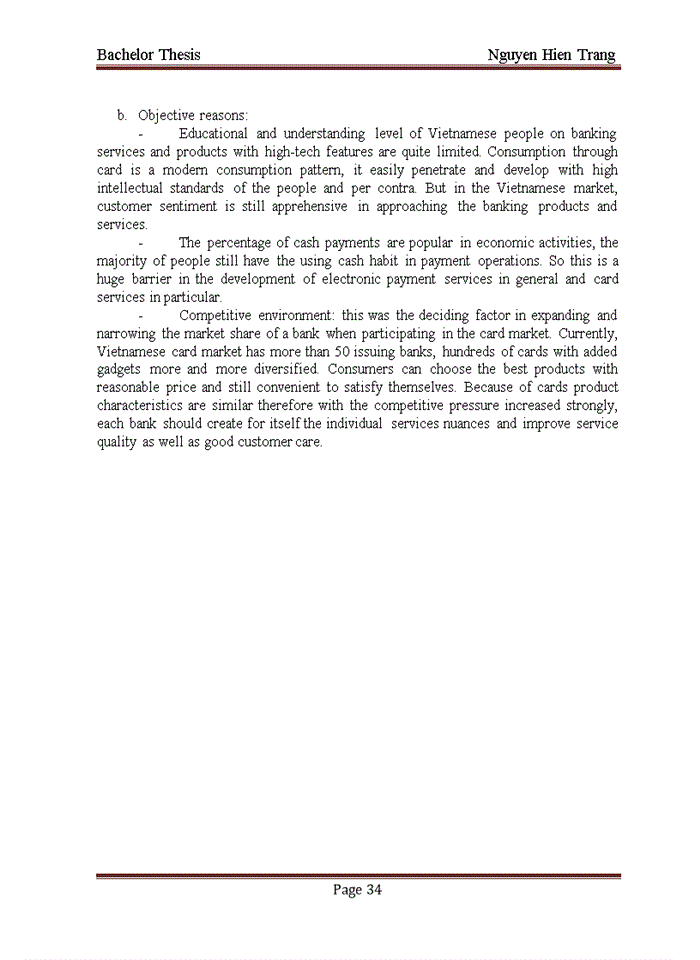 image for page Improving the quality of card services at No. 1 Center Transaction Branch of the Joint Stock Commercial Bank for Investment and Development of Vietnam (BIDV)