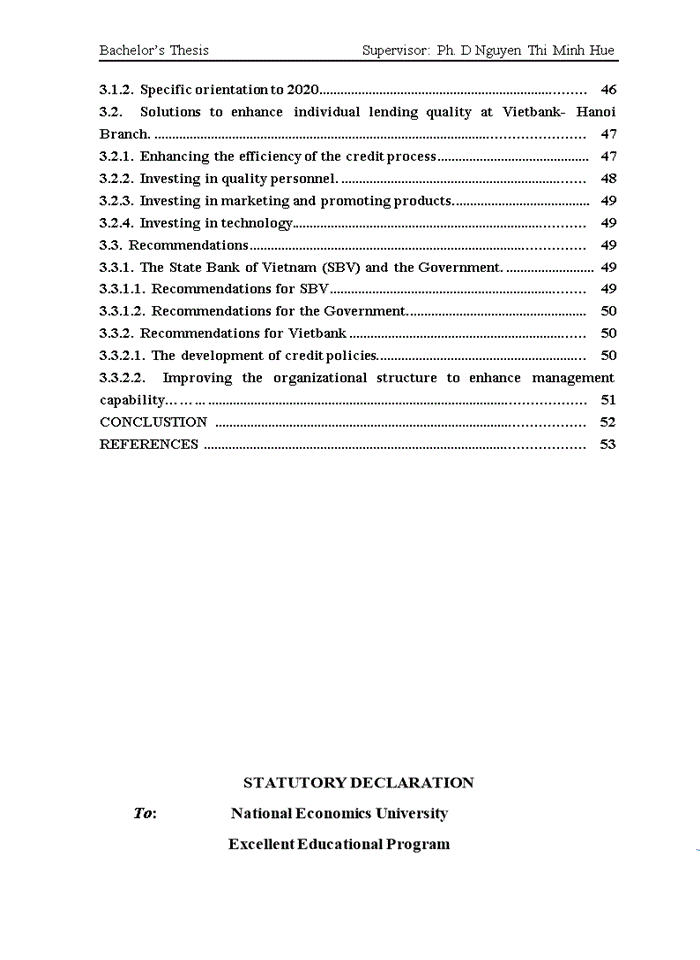 image for page Enhancing individual lending quality at viet nam thuong tin commercial joinst stock bank- hanoi branch