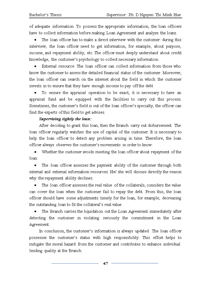 image for page Enhancing individual lending quality at viet nam thuong tin commercial joinst stock bank- hanoi branch