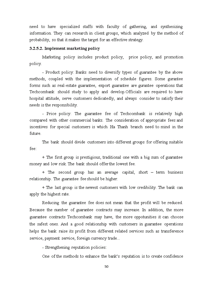 image for page Improving quality of guarantee operations in Techcombank – Ha Thanh branch