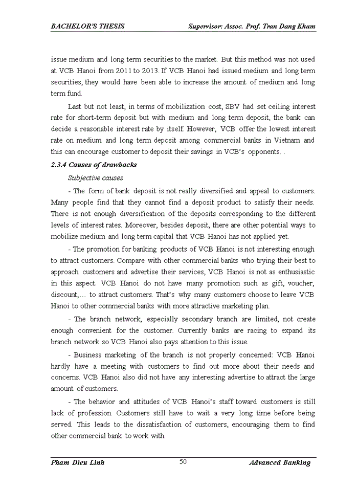 image for page Improving medium and long term capital mobilization at joint stock commercial bank for foreign trade of vietnam – hanoi branch