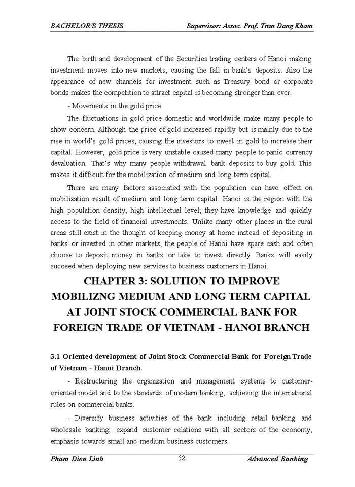 image for page Improving medium and long term capital mobilization at joint stock commercial bank for foreign trade of vietnam – hanoi branch