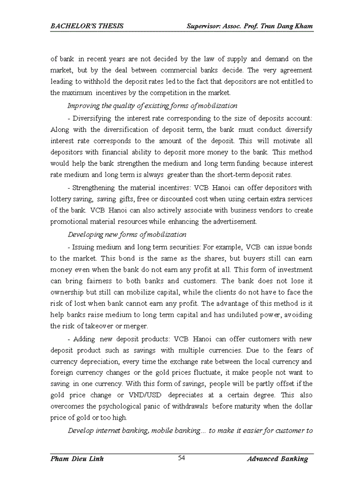 image for page Improving medium and long term capital mobilization at joint stock commercial bank for foreign trade of vietnam – hanoi branch