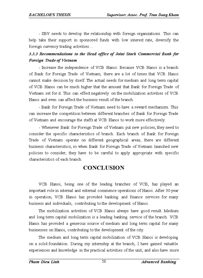 image for page Improving medium and long term capital mobilization at joint stock commercial bank for foreign trade of vietnam – hanoi branch
